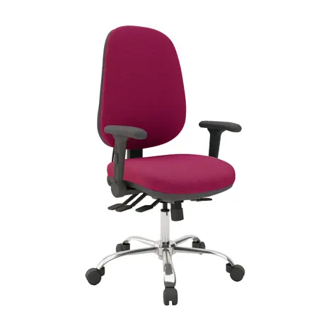 Multi-functional High Back Task Chair - Chrome Base - Folding Arms - Bingham